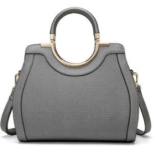 LJOSEIND Women Grey Designer Satchel Totes Structured Shoulder Bags